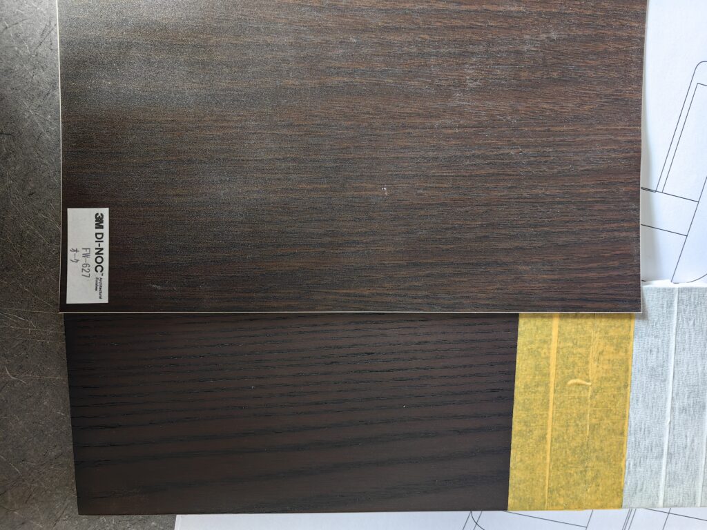 オーダー家具工場の塗装サンプル