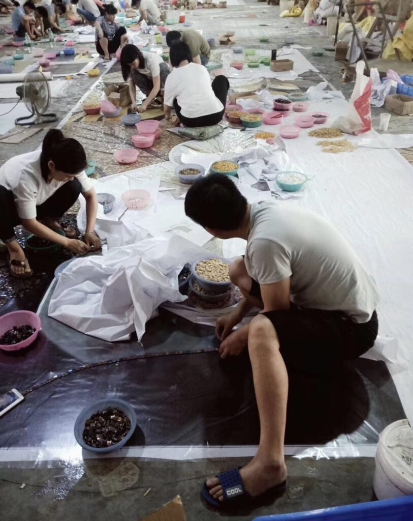 大きなモザイクタイルの製作