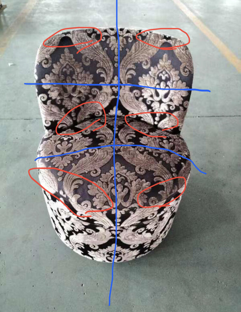 張り地の柄合わせ