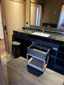 旅館客室の洗面台