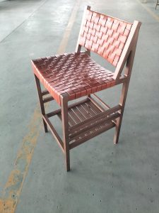 本革編み込み椅子