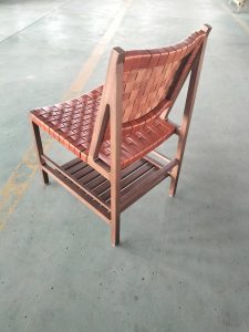 本革編み込み椅子